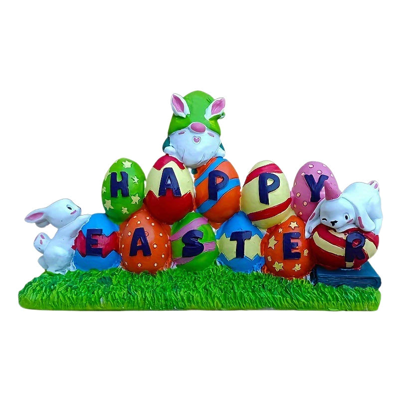 Easter Bunny Spring Floral Centerpiece Table Decorations Happy Easter Egg Hunt Gnome Figurines Home Decor Accents