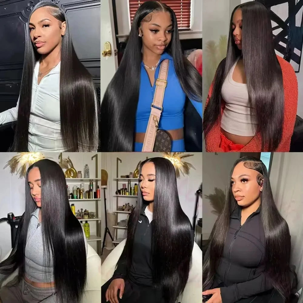 Wowear 24 Inch Straight Lace Front Wigs Human Hair Tape In Hair Extensions Human Hair 20pcs 50g Natural Black Wig Brazilian Hair