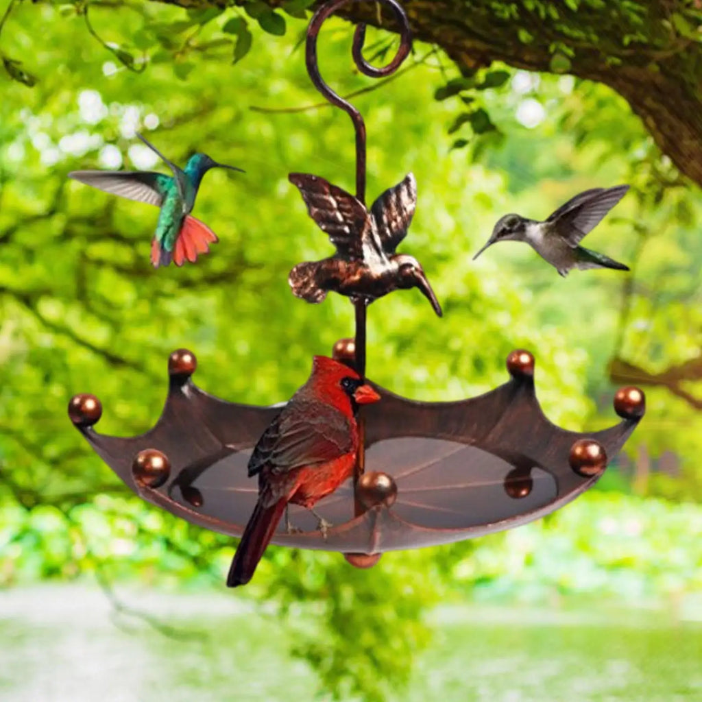 Hanging Bird Bath with Hook Bird Feeder Tray Water Bowl for Park Courtyard Deck Backyard Hummingbird Wildbird Feeding Supplies