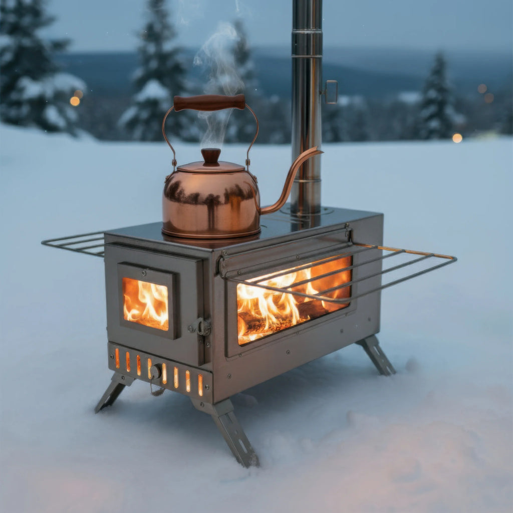 Wisfor Portable Hot Tent Stove,Wood Burning Stove for Camping, Tent Stove With View Glass, Large Stainless Steel Camping Stove