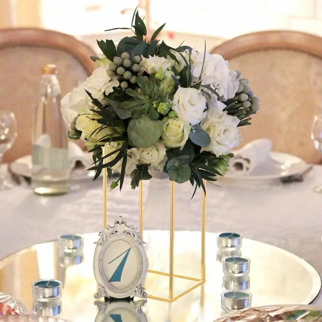 10pcs Gold Wedding Table Centerpiece Gold Centerpiece Metal Flower Vase for Birthday Party Event Home Decor(15.7inch)