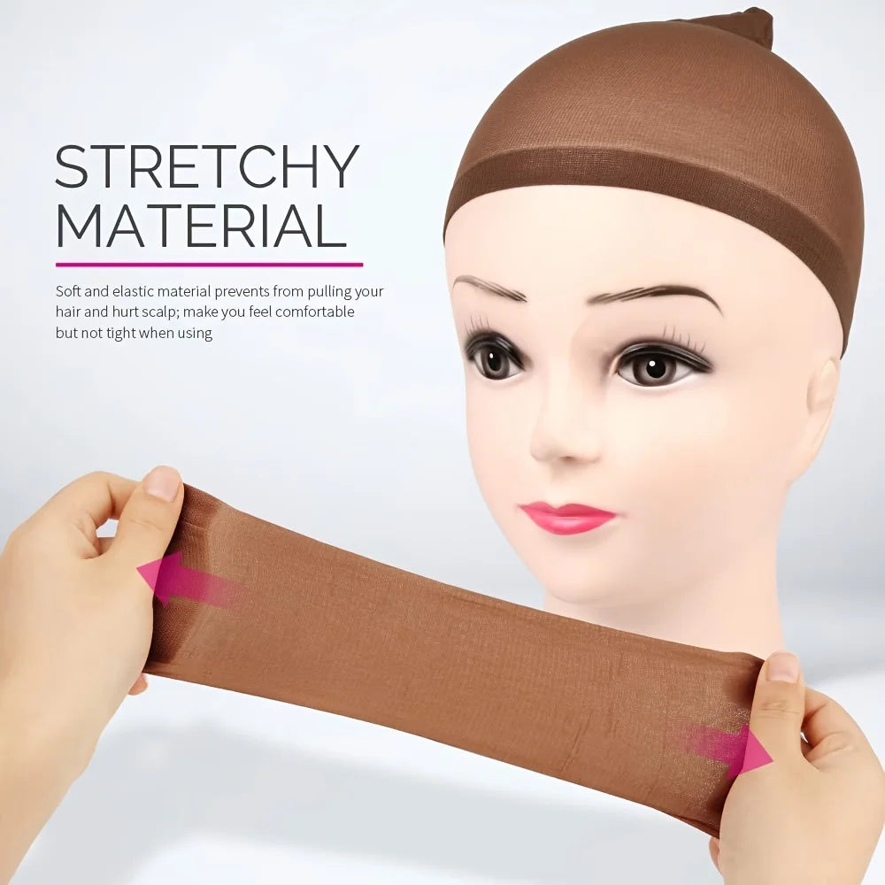 20pcs nylon wig cap stockings elastic wig cap black, brown, light brown