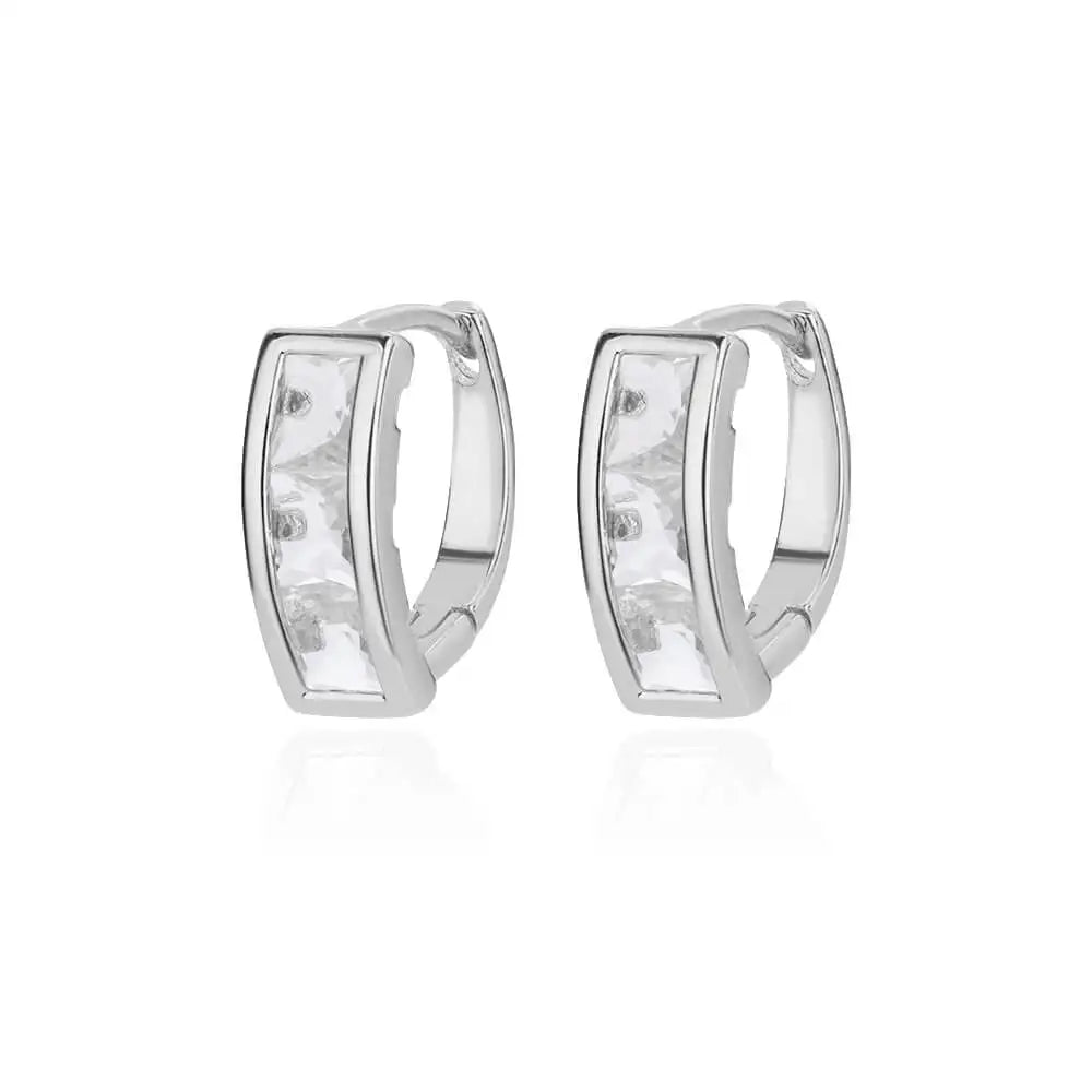 Triangle Zircon Hoop Earrings For Women Stainless Steel Earring Luxury New in Design Wedding 2023 Trending Jewelry aretes mujer