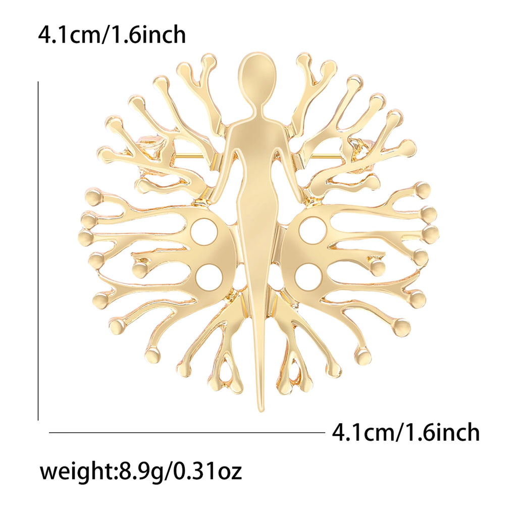 Beaut&Berry Unique Design Human Body Brooches for Women Characters Pins Casual Party Accessories New Gifts Friends Decoration