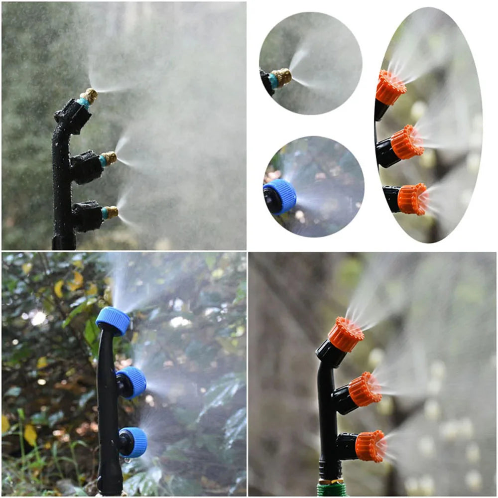 Agricultural Atomizing Sprayer Mist Nozzle Single/Double/Three Nozzle Head Garden Lawn Irrigation Pesticide Spraying Sprinkler