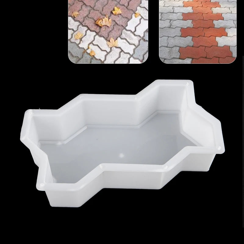 DIY Concrete Path Maker Mold, Garden Pavement Road Mould, Interlocking Brick Paving Tool for Walkway Patio Construction