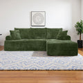 95" L-Shaped Sofa Chaise, No Assembly Required, Rabbit Fleece Upholstery, Ultra Soft & Comfortable, Ready to Use Out of the Box