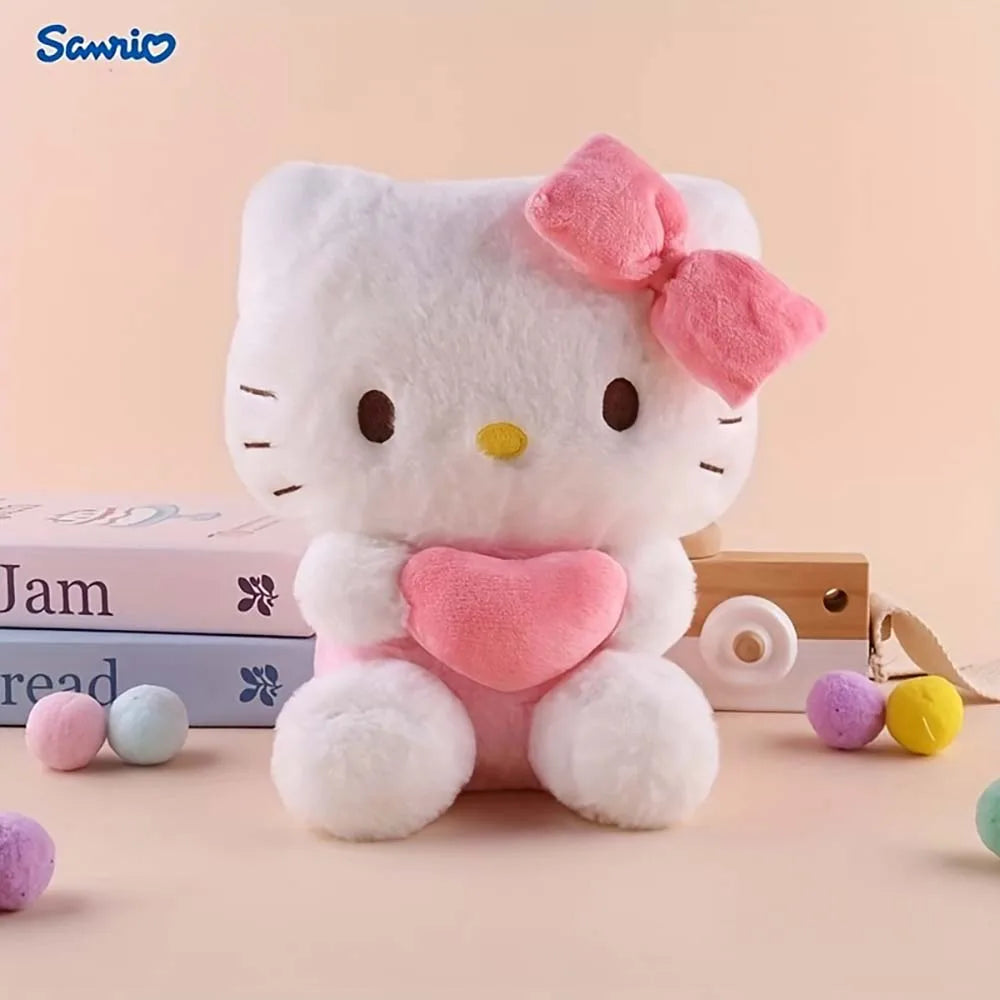 22cm Sanrio Hello Kitty Kuromi Pillow KT Plush Toy Girl Soft Fill Animal Toy Heart My Melody Cinnamoroll Christmas Halloween Dec