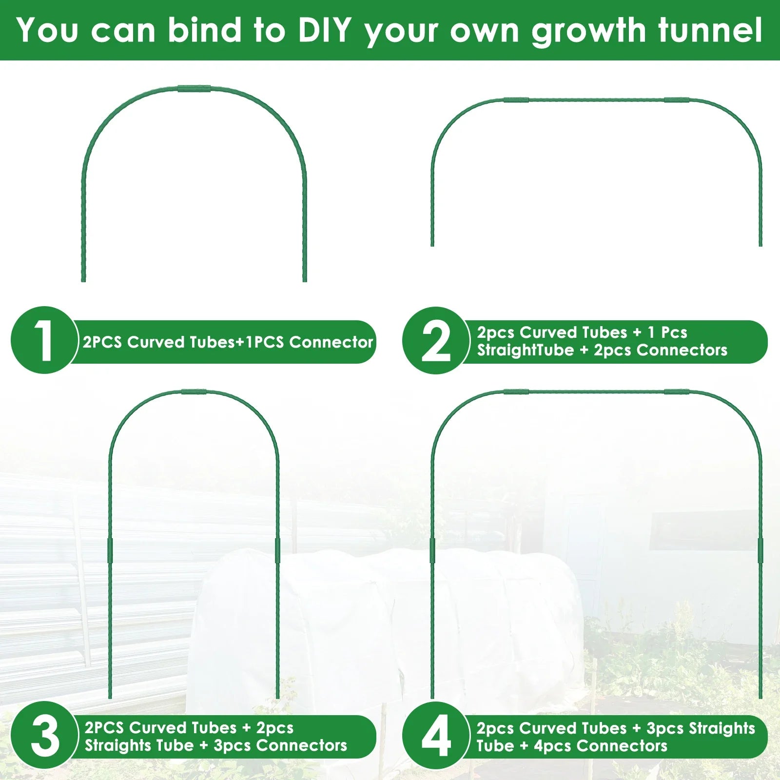 12 Set Steel Greenhouse Plant Hoops Durable Reusable DIY Seedling Arch Shed Bracket for Garden Vegetable Grow Tunnel Support New