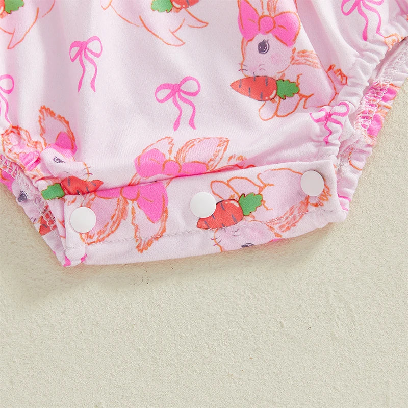 Toddler Girls Spring Floral Print Sleeveless Romper with Matching Headband Set for Easter Celebration and Playdates