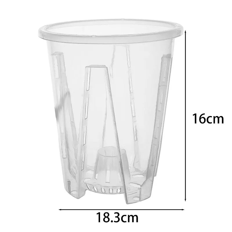 S/M/L/XL Clear PP Plastic Root Control Breathable Flower Pot Orchid Air Holes Plants Enhanced Drainage Garden Pot Home Garden