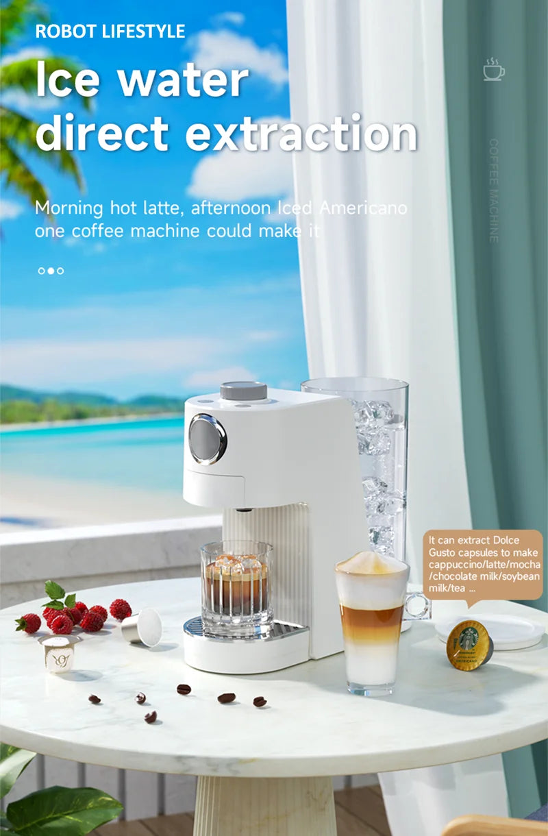 Coffee Maker 3 in 1 Multi Coffee Machine Hot/Cold, Dual Extraction, 20Bar, 1.4L Water Tank Home Hotel Coffee Maker