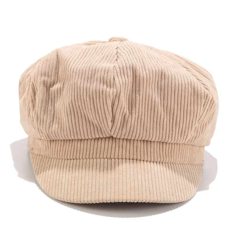 1 Pcs Adjustable Hat Female Leather  Beret for Women Solid Plain Octagonal Newsboy Cap Ladies Casual Wool Girl Painter Autumn
