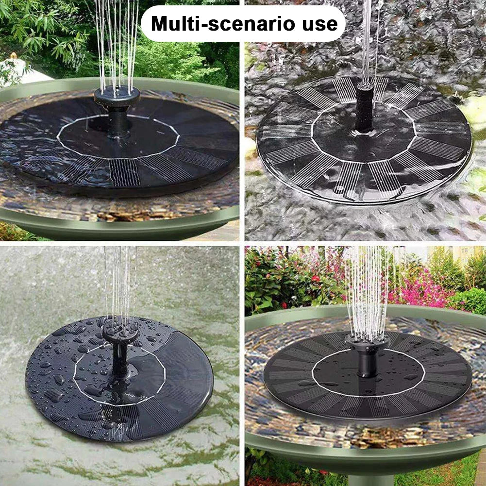 Solar Floating Fountain Bird Baths Water Fountain Outdoor Solar Panel Water Pump Pool Pond Floating Decoration Garden Waterfall