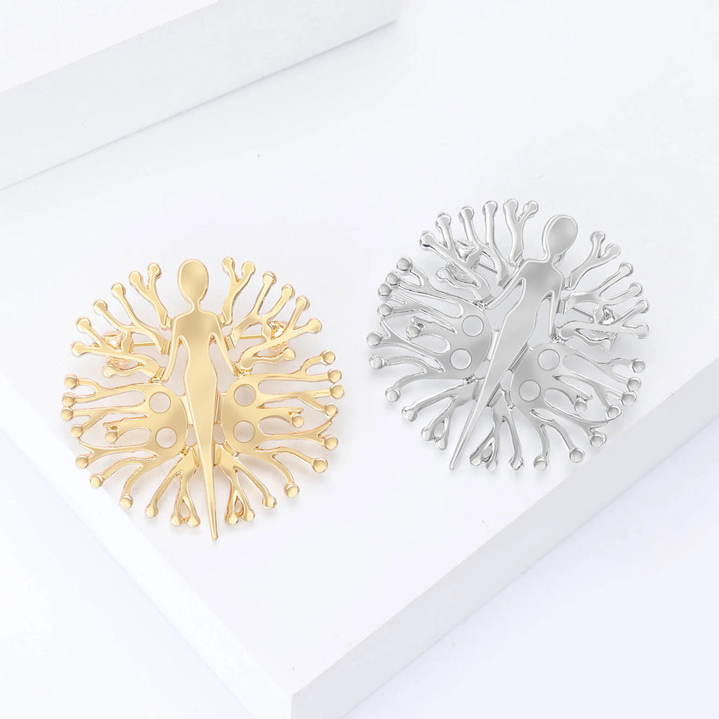 Beaut&Berry Unique Design Human Body Brooches for Women Characters Pins Casual Party Accessories New Gifts Friends Decoration