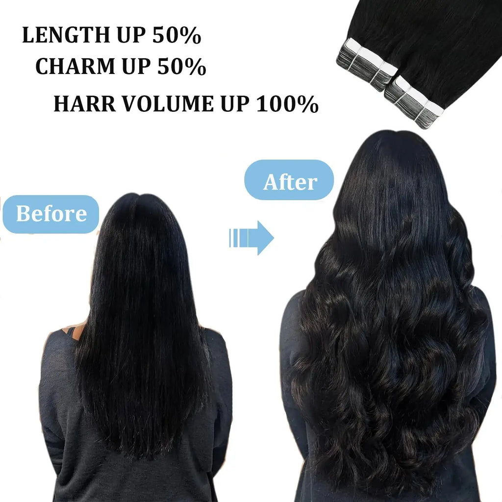 25 pcs Straight Tape In Hair Extensions 100% Human Hair 30 Inch Brazilian Invisible Seamless Weft PU Tape In Raw Hair Extensions
