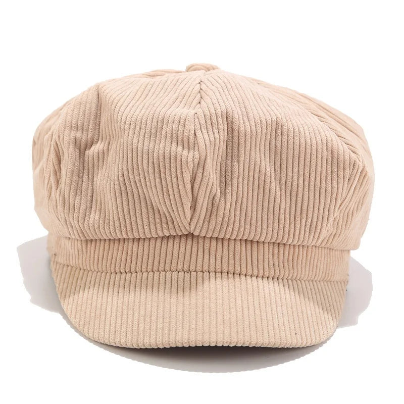 1 Pcs Adjustable Hat Female Leather  Beret for Women Solid Plain Octagonal Newsboy Cap Ladies Casual Wool Girl Painter Autumn