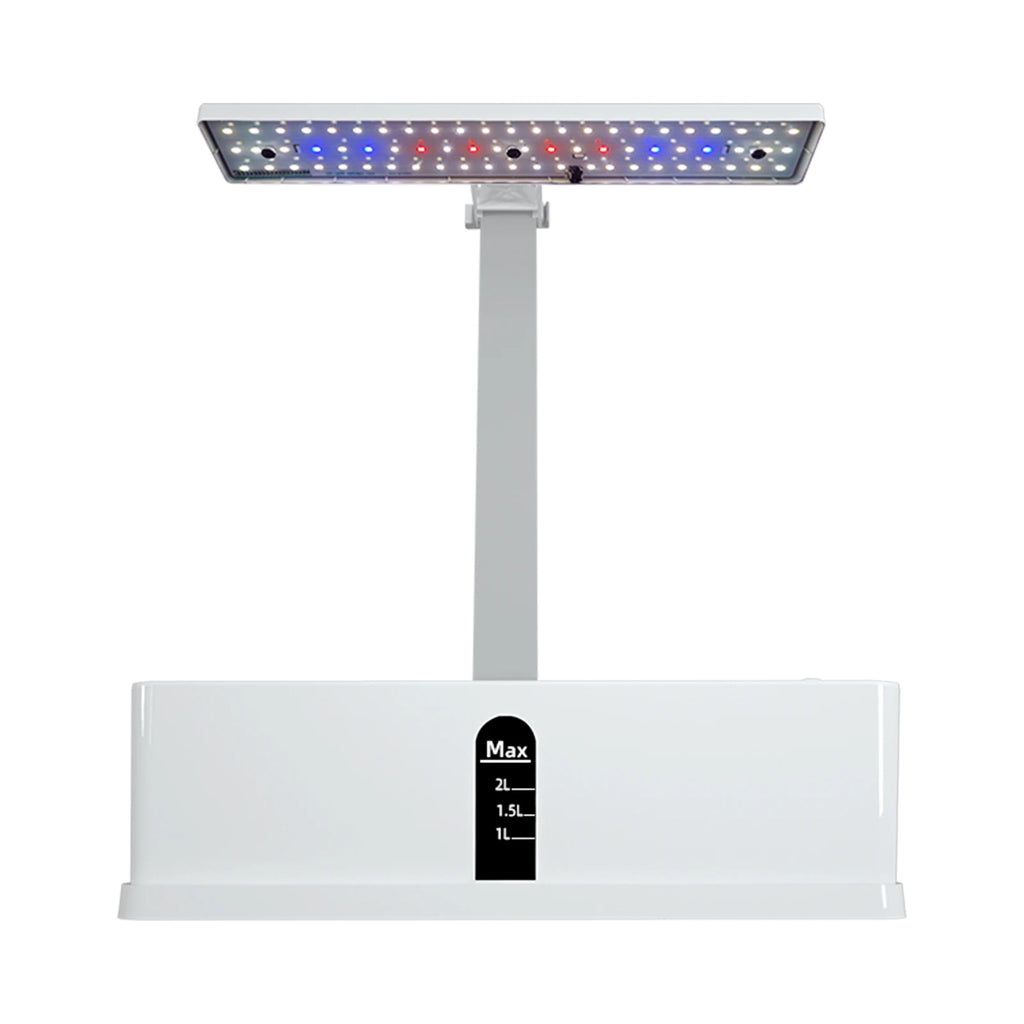 Smart Hydroponics Growing System Kit Automatic Timing with Height Adjustable 15W LED Grow Lights 2L Water Tank for Indoor Garden
