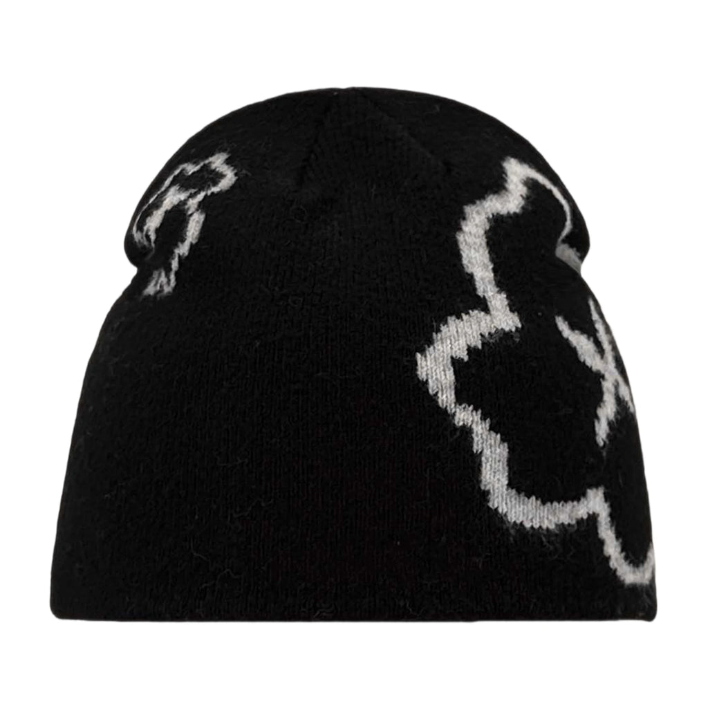 Women s Winter Knit Beanie Hat with Floral Design Soft and Stretchy Skull Cap for Outdoor Activities Warm and Cozy