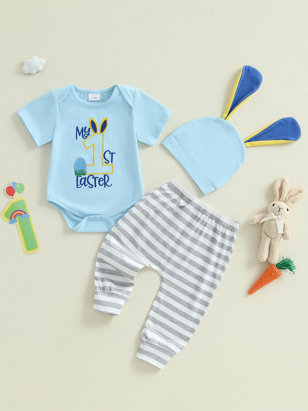 Baby Girl Easter Outfits Floral Print Sleeveless Romper with Ruffle Shorts and Headband 3 Pcs Set for Toddler Girls