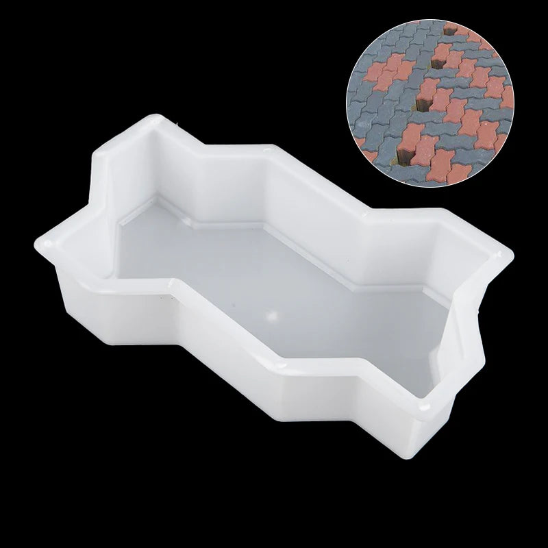 DIY Concrete Path Maker Mold, Garden Pavement Road Mould, Interlocking Brick Paving Tool for Walkway Patio Construction