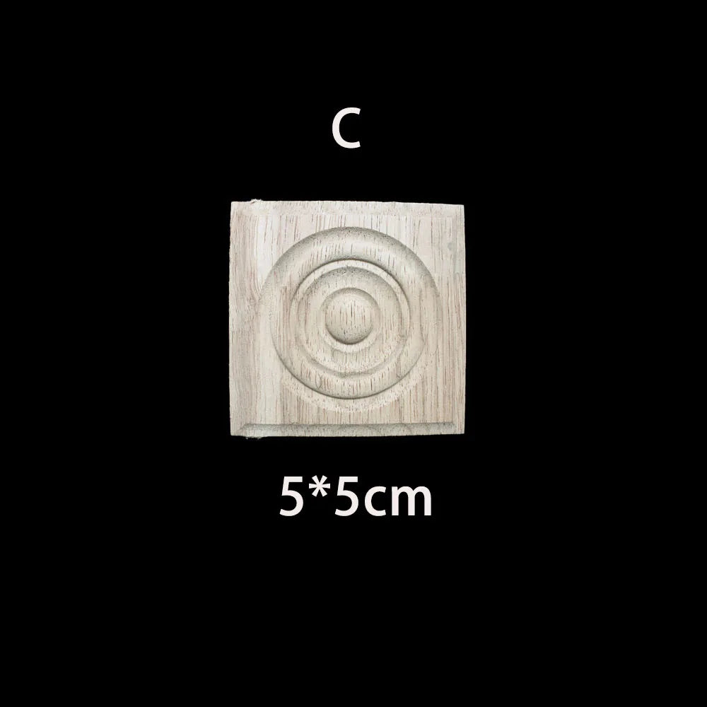 Unique Natural Floral Wood Carved Onlays and Appliques Wood Figurines for Decor Home Decoration Accessories wood furniture decal