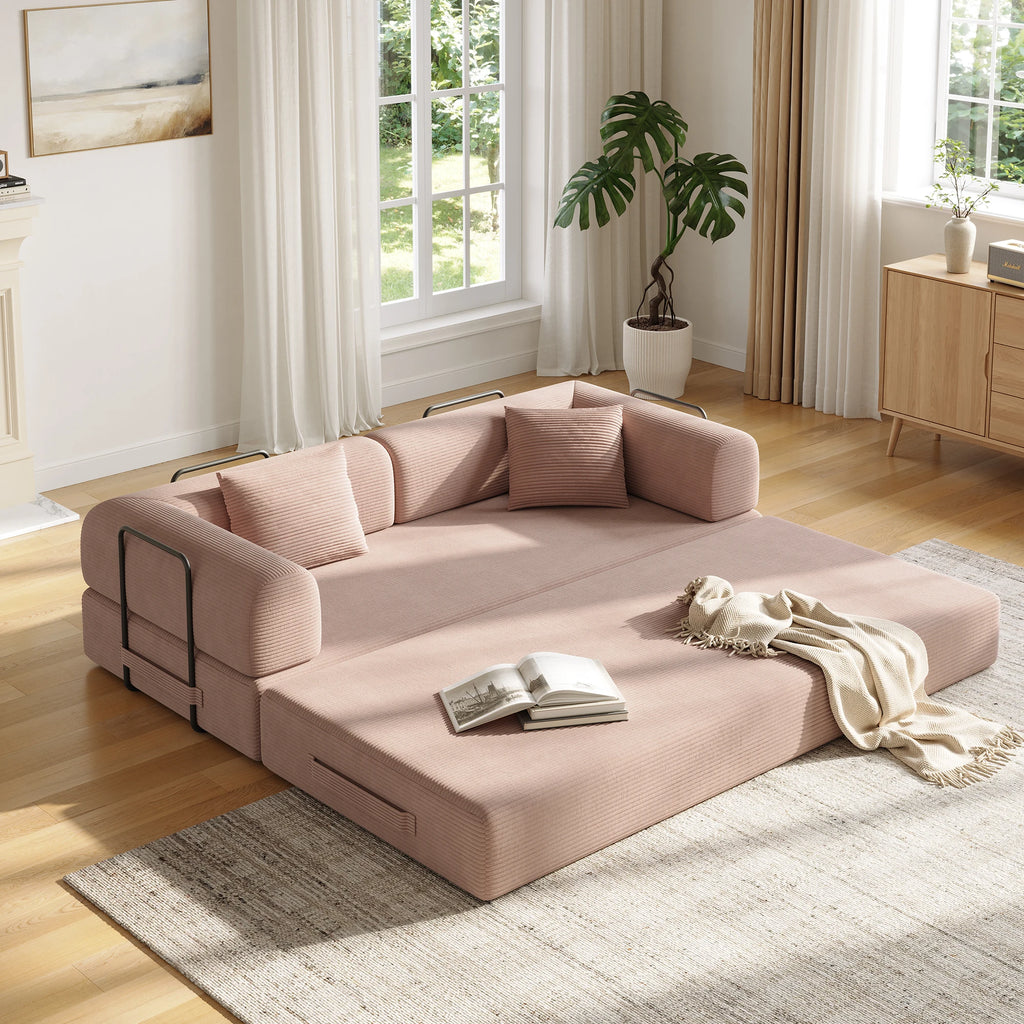 Convertible Floor Sofa Bed with Fixed-Shape Frame,  5-in-1 DIY Combination Modular Sofa,  for Living Room Bedroom Playroom