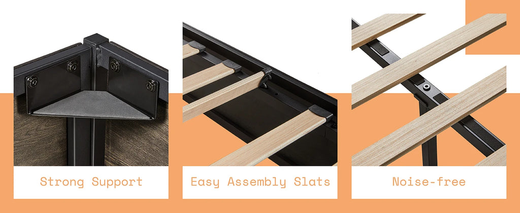 Lift Up Storage Bed, Queen Bed Frame with Storage Underneath, Wooden Platform Bed Frame, Solid Wood Slats Support