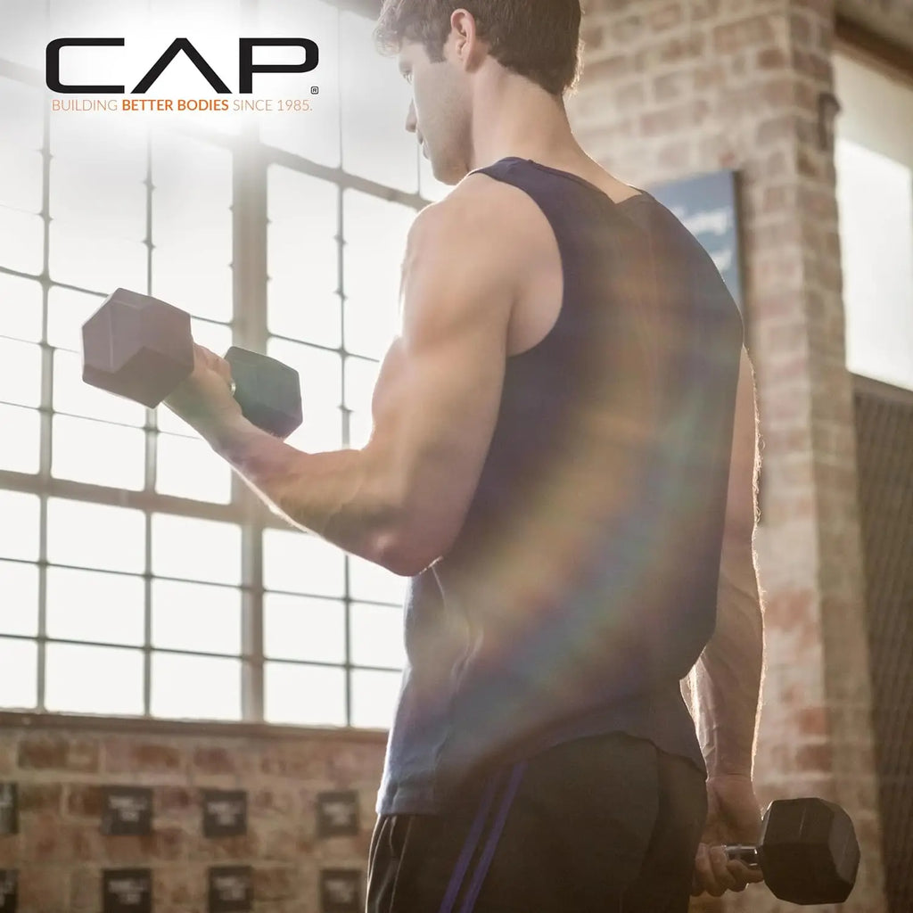 Coated Hex Dumbbell Set | Multiple Weights 3-50lb | Home Gym Strength Training Equipment