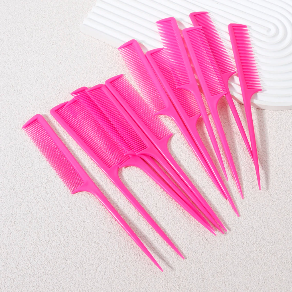 12 piece mouse tail comb set, hair dye comb, pointed tail comb, suitable for hair salons and home use,special for real hair wigs