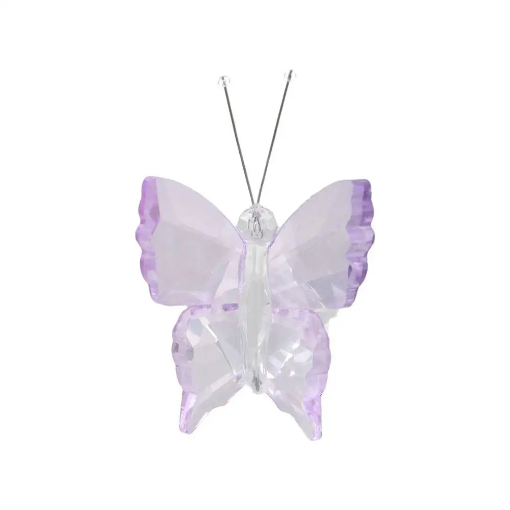 Creative White Crystal Crystal Butterfly Cute Handmade Miniature Figurines Glass Art Vivid Butterfly Ornament Home Decoration