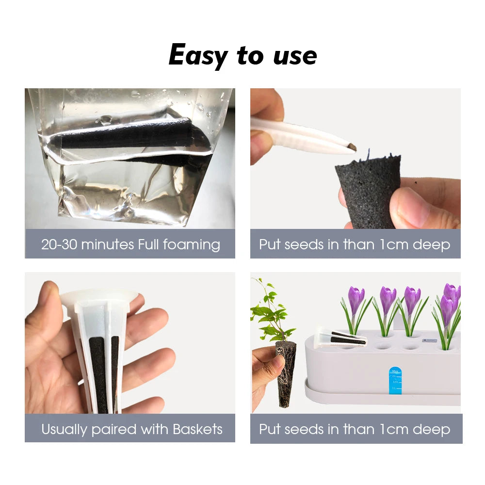 Garden Hydroponic Growing Sponges for Seed Starter Pods Plants Germinate Seedling Container Replacement Rooting Planting Sponge