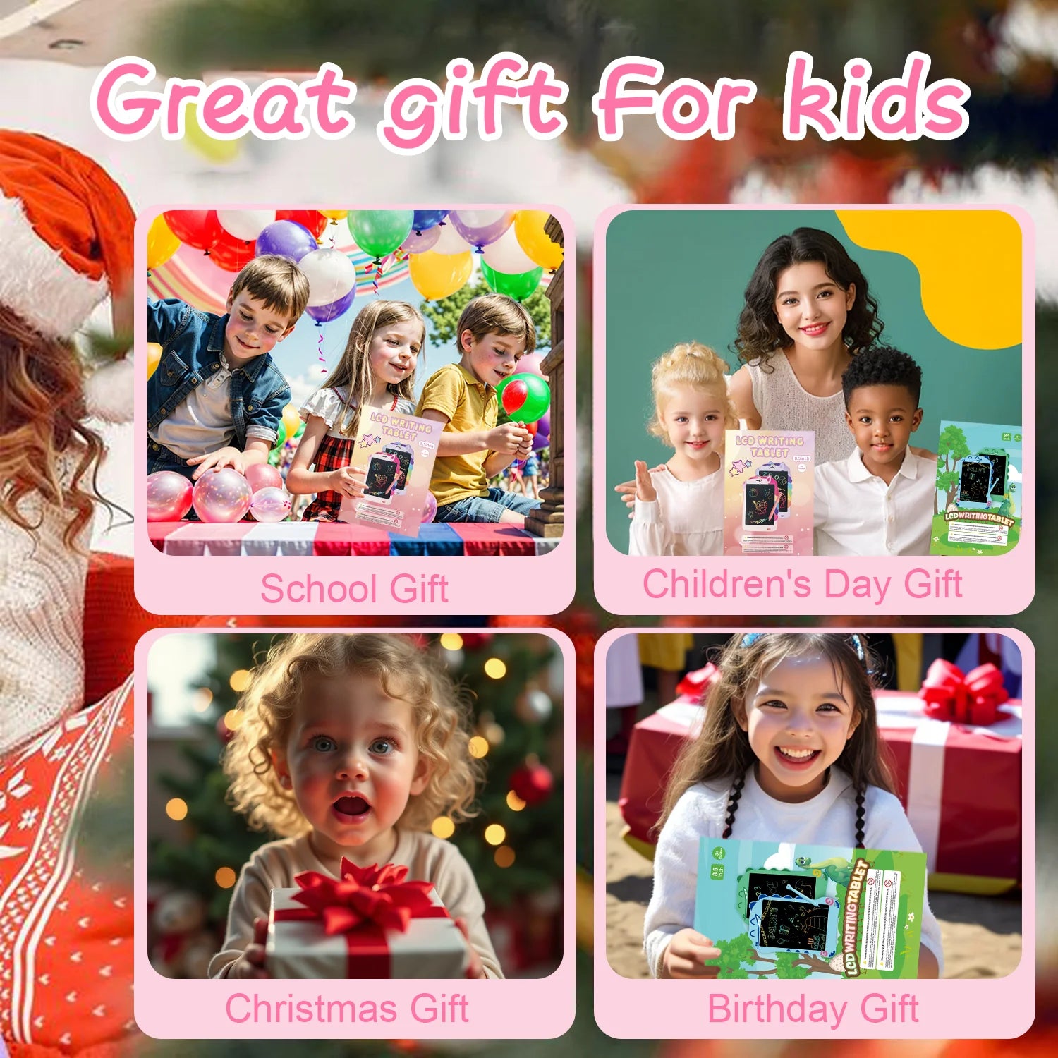 LCD Writing Tablet for Kids, 8.5 Inch Colorful Doodle Board Drawing Tablet, Educational Learning Toys Birthday Gifts for