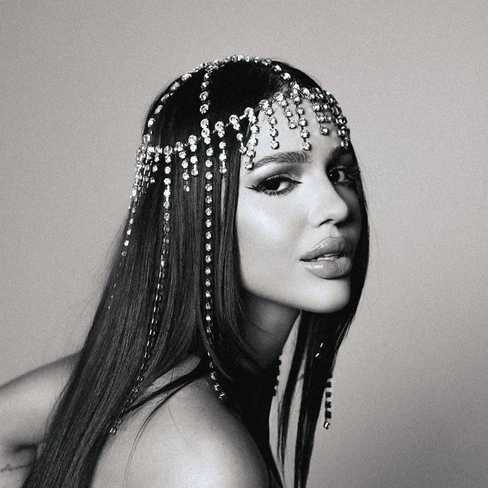 Stonefans Fashion Tassel Head Chain Jewelry Indian for Women 1920s Flapper Cap Headpieces Bridal Art Deco Party Hair Accessories