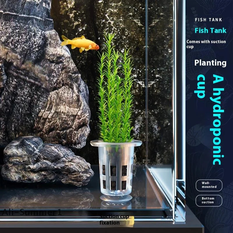 【E】50Pcs Hydroponic Planting Basket Plant Planting Container Floating Turtle Planting Pots Fish Tank Planting Water Plant Cup