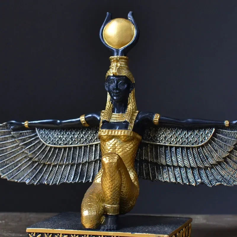 Egyptian Gods and Goddess Isis Statue Study Decoration Egypt Ornament Gift Guardian God of The Earth Home Desktop Decor Souvenir