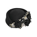 Vintage Style Wool Beret Hat with Pearl Embellishments Classic French Artist Hat for Women Elegant Tea Party Accessory