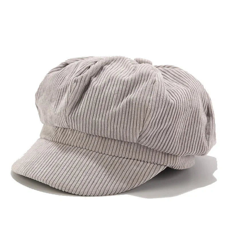 1 Pcs Adjustable Hat Female Leather  Beret for Women Solid Plain Octagonal Newsboy Cap Ladies Casual Wool Girl Painter Autumn