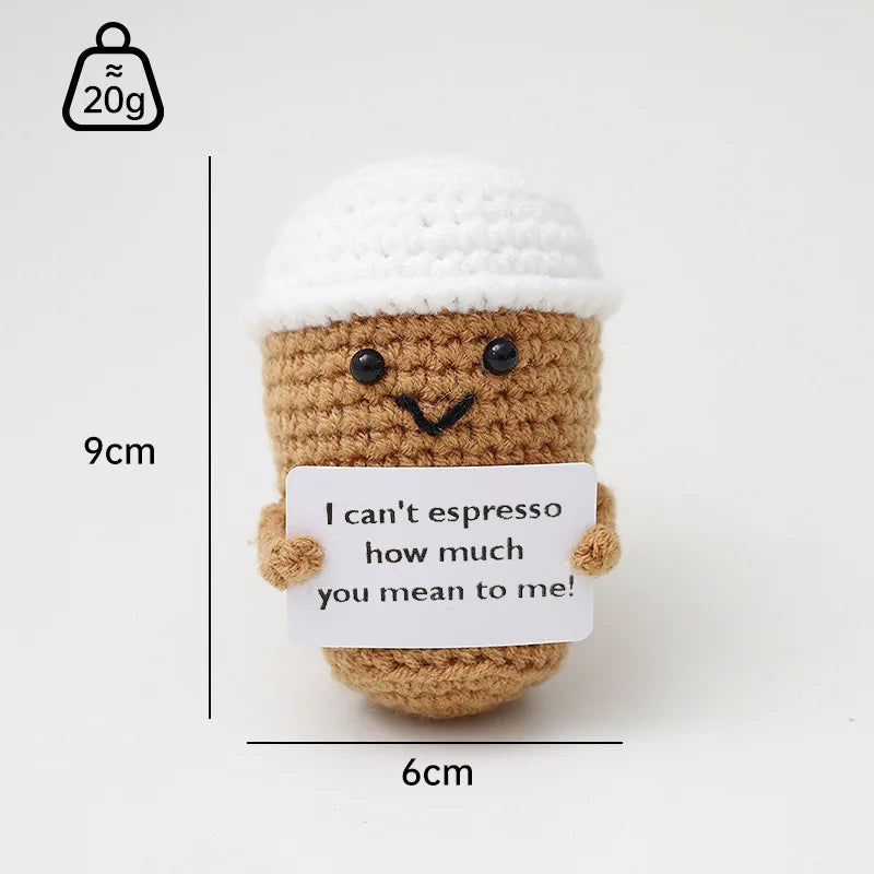 Crochet Ball Emotional Support Positive Crochet Doll Funny Gifts for Boyfriends Emotional Support Kintted Doll