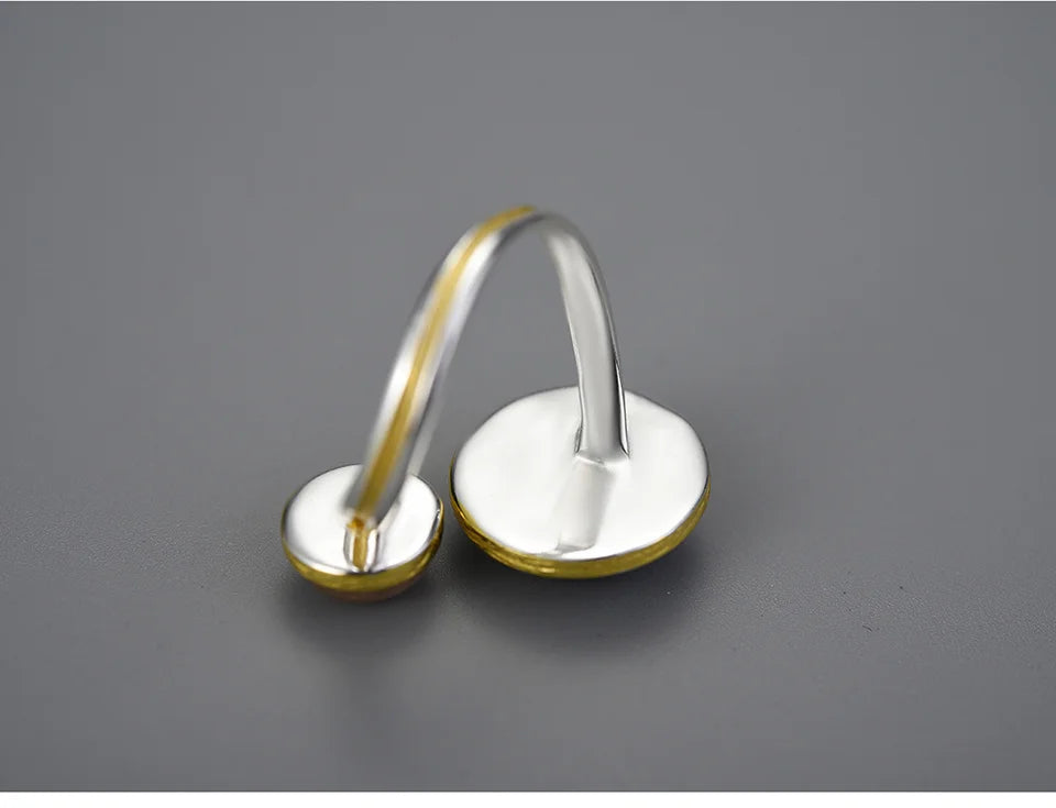 Lotus Fun Real 925 Sterling Silver Natural Labradorite Moonlight Gemstones Ring Fine Jewelry Mysterious Lake Rings for Women