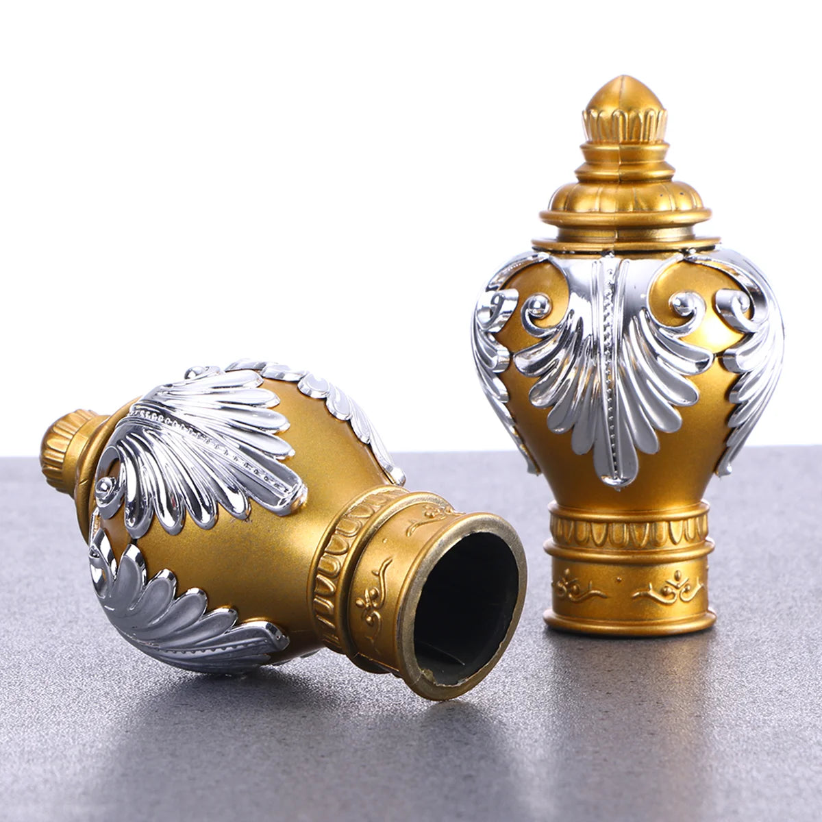 2pcs Rome Pole Curtain Rod End Decoration for Bedroom Living Room 28mm (Gold)