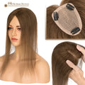S-noilite 9x12cm Natural Hair Clip-In Hair Extension Toppers Human Hand Hook Hairpiece 10' 16' Reverse Hair Clip Wigs