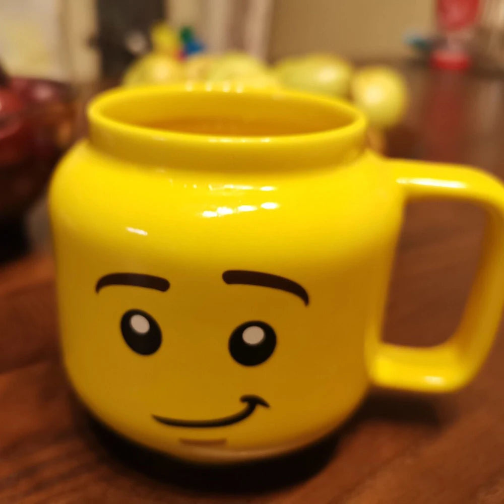Expression Ceramic Mug 250ML Cute Coffee Cups Drinkware Figurine Head Smiling Face Tea Drinking Cup Children Christmas Gift 머그컵