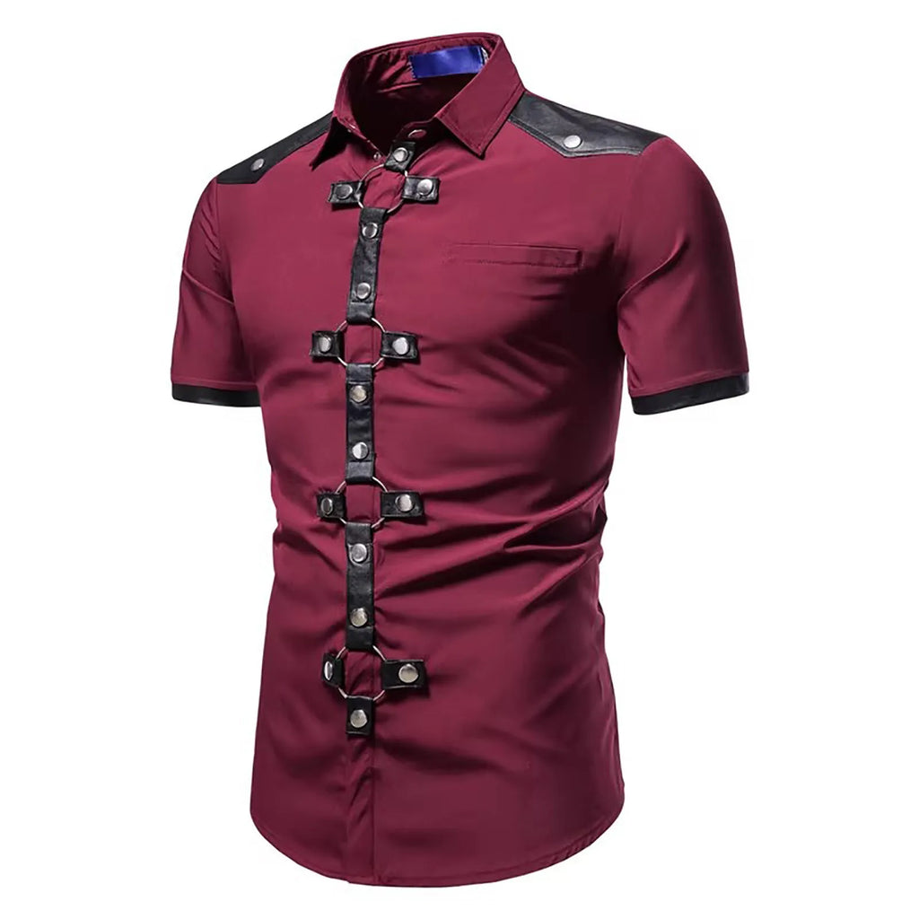 Men's Short Sleeved Shirt Costume Nightclub Cosplay Men's cotton shirt