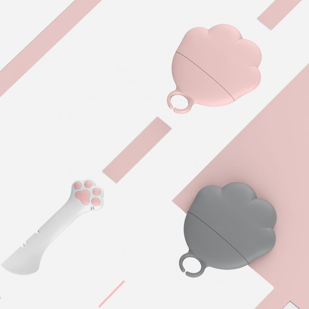 Pet Canned Spoon Adorable Lovely Paw Design Silicone Cat Food Can Lid Cover Spoon Jar Opener Puppy Feeding Food Scoop