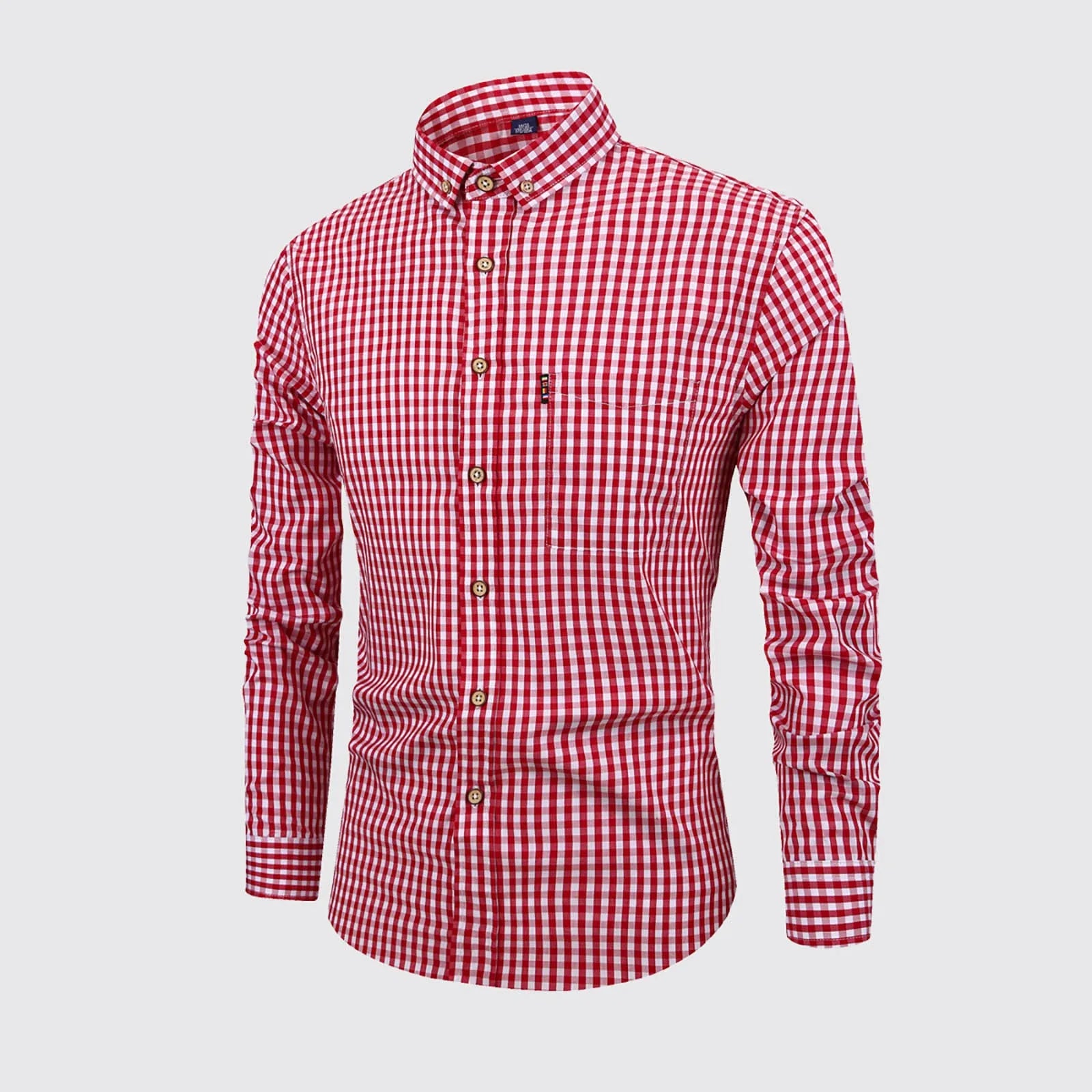 Men'S Single Breasted Checkered Shirt Men Shirts Fall And Winter Men Shirts Breathable Cotton Long Sleeved Camisa Masculina