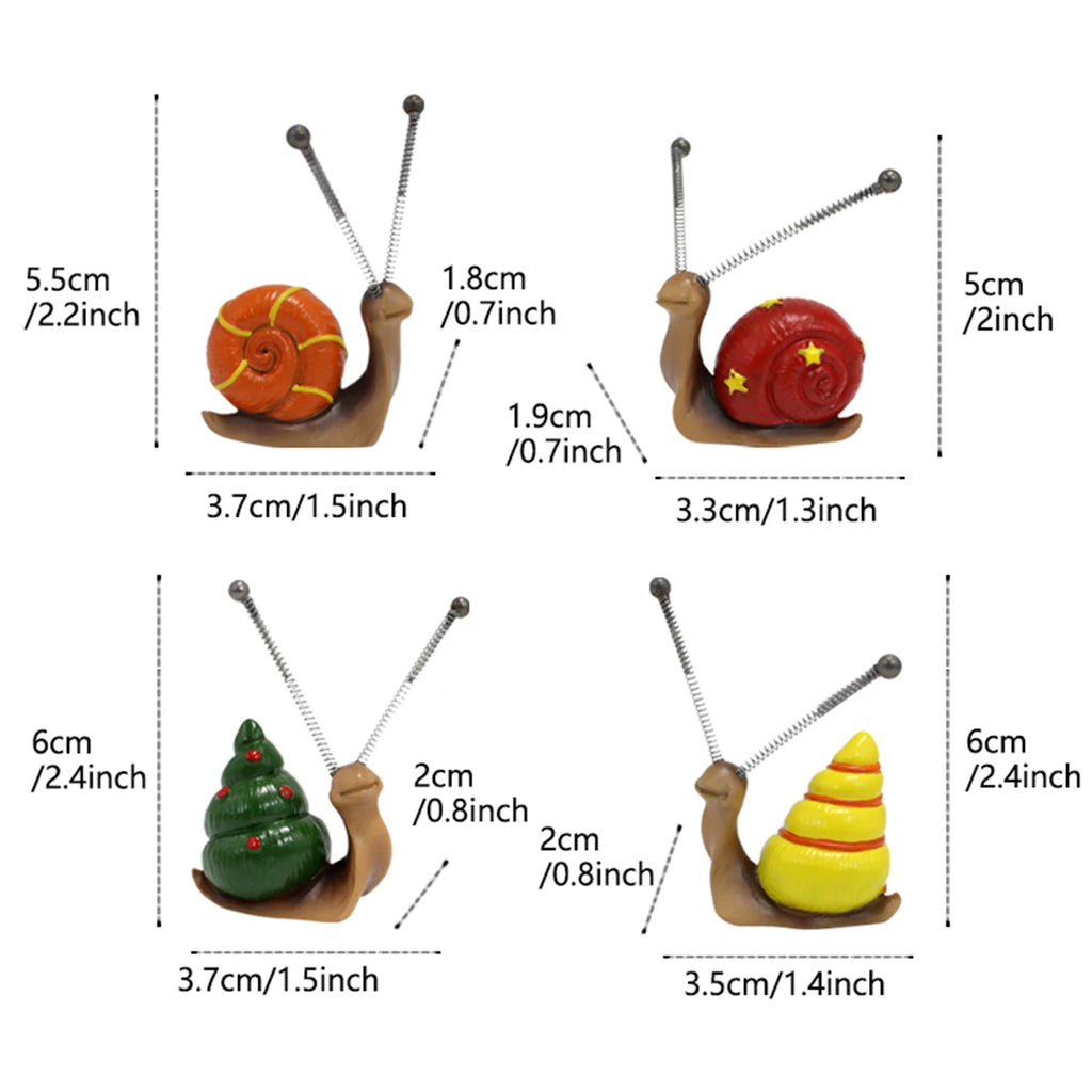 4pcs, Mini Snail Sculpture Bonsai Decorations，Garden Home Decoration Resin Crafts, Outside Decor, Outdoor Decor,Yard Art Ornamen