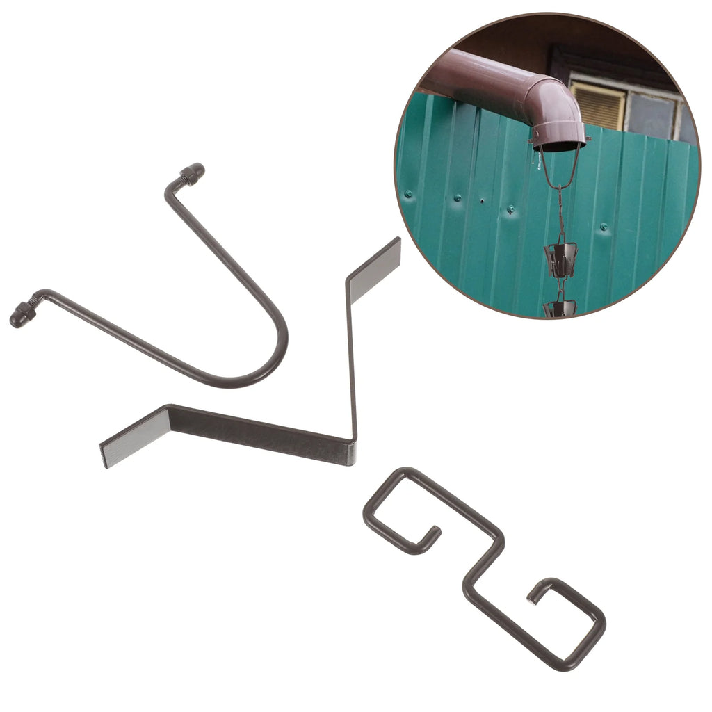 Rain Chain Gutter Clip V-Shaped Rain Chain Cup Portable iron Downspout Outlet Hanger Cup home Gutter Downpipe accessories