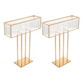 Modern 2pcs Gold Crystal Flower Stand - Wedding & Event Centerpiece for Birthday, Christmas H*L35.43*27.56in