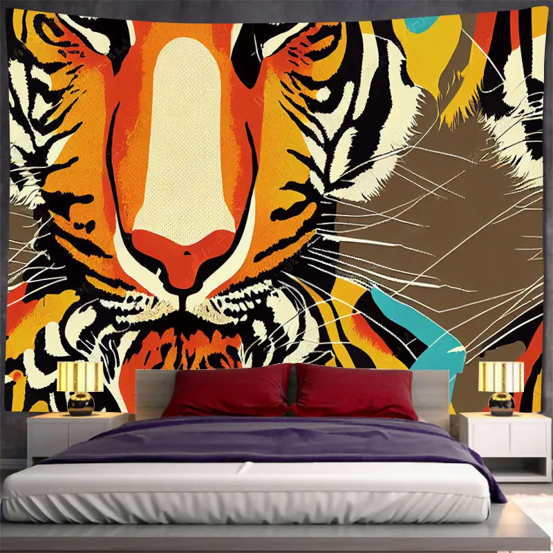 Animal Leopard Waterfall Tapestry Wall Art Floral  Wall Hanging Home House  Bedroom Decor For 2023 Tapiz Y2k Arazzi